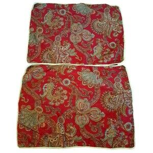 Chaps Juliette Pillow Shams Red Paisley Standard French Countryside Cottage